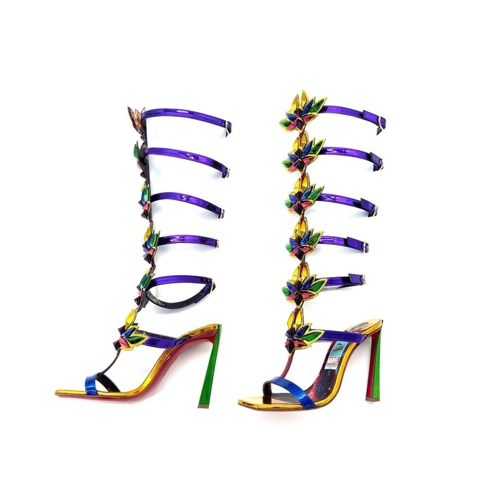 Christian Louboutin Marvel Sea Warrior 100 Knee High Gladiator Sandals 35.5 - Picture 4 of 11